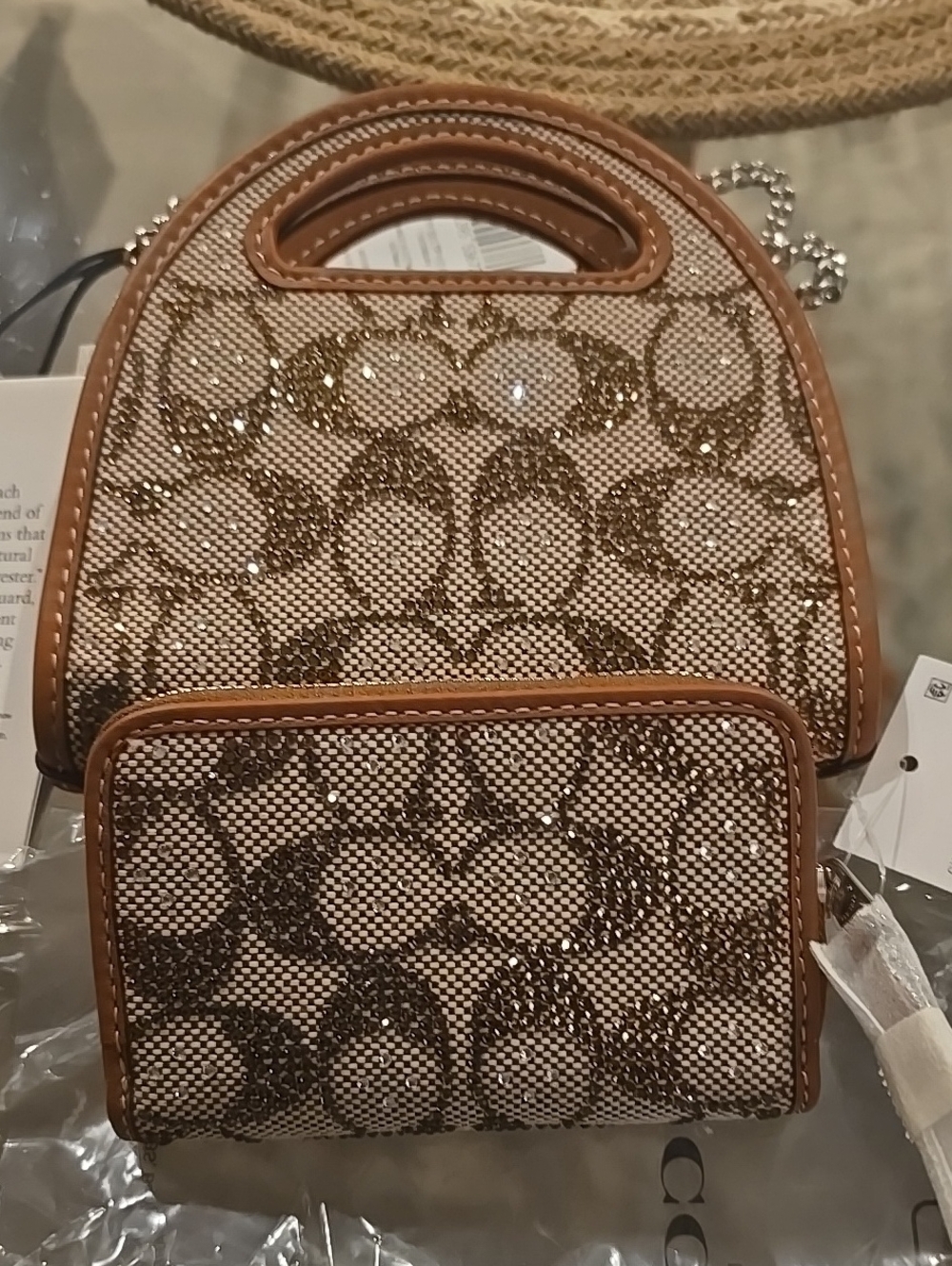 Authentic Coach Crysta Zip Around Wallet And Crossbody Wallet...NWT.